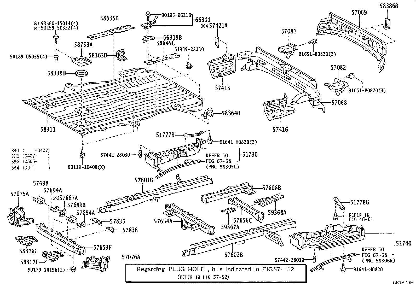 57076-58010 BRACKET SUB-ASSY, REAR SUSPENSION ARM, LH product image