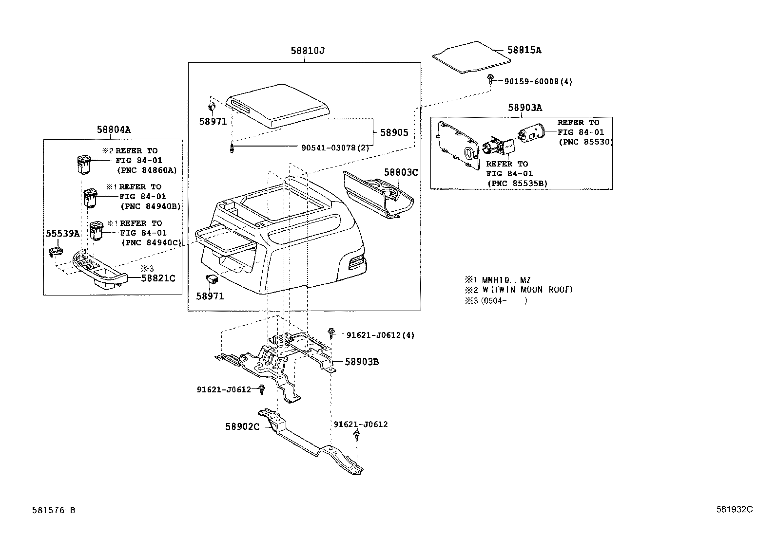 58902-58010 BRACKET SUB-ASSY, CONSOLE BOX MOUNTING product image