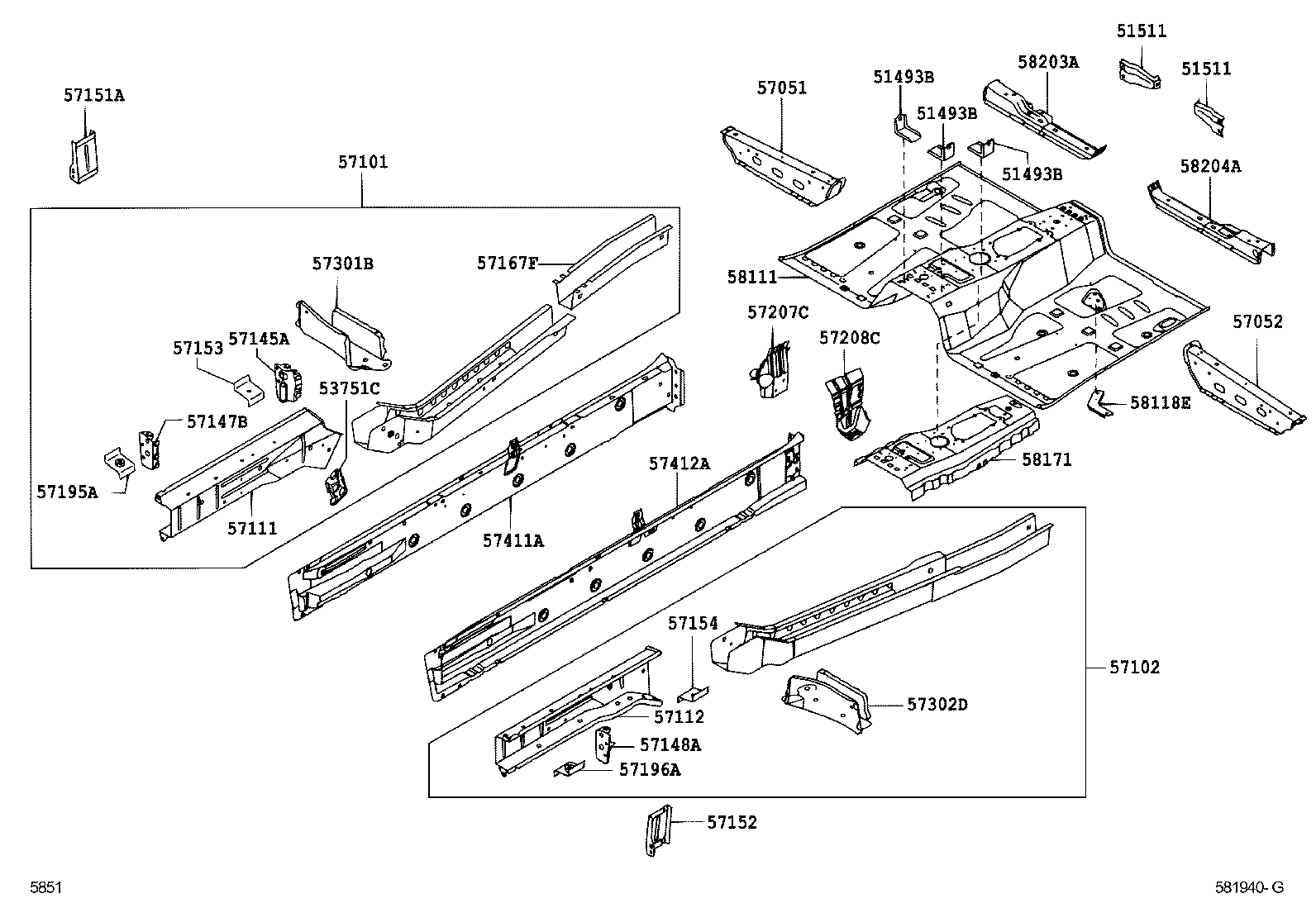Toyota 58191-BZ010 FOOTREST, FRONT FLOOR