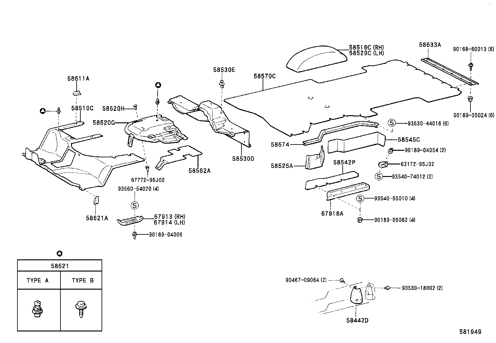 58570-90C01-15 MAT ASSY, REAR FLOOR product image
