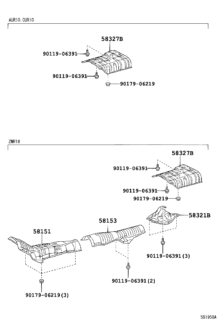 58151-0F011 INSULATOR, FRONT FLOOR HEAT, NO.1 product image