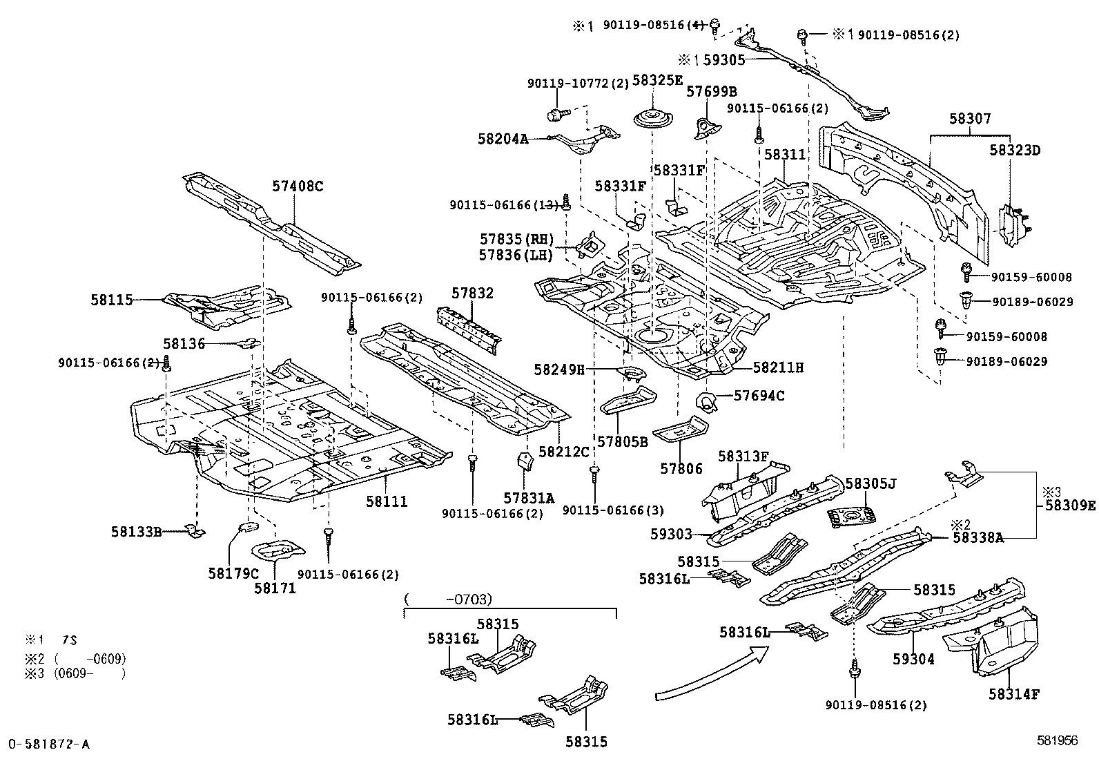 58313-48050 EXTENSION, REAR FLOOR PAN TO QUARTER PANEL, RH product image