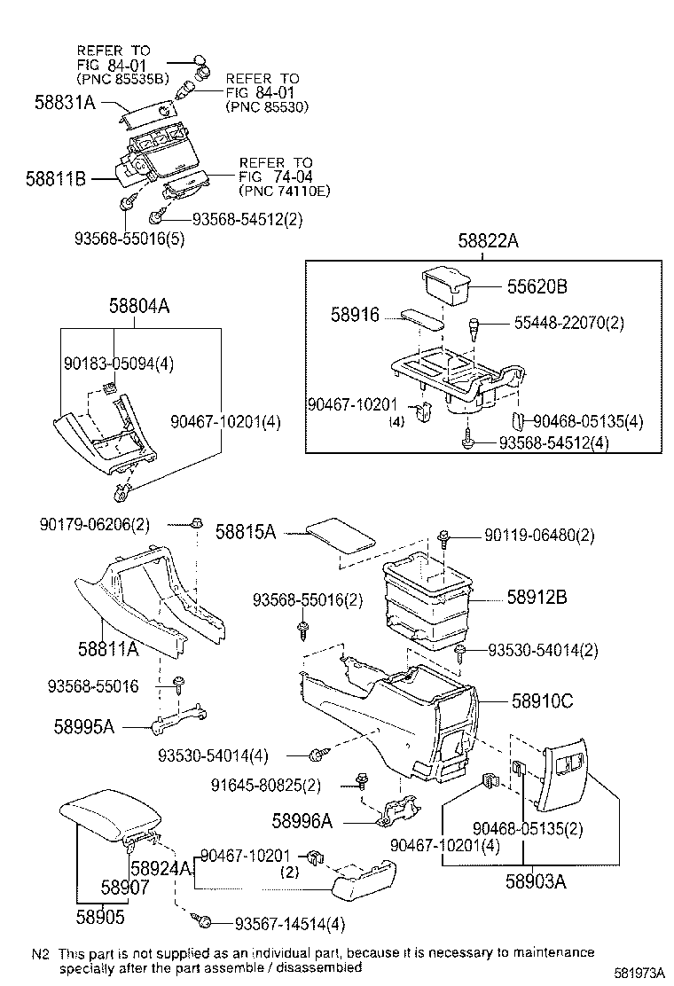 58804-33580 PANEL SUB-ASSY, CONSOLE, UPPER product image