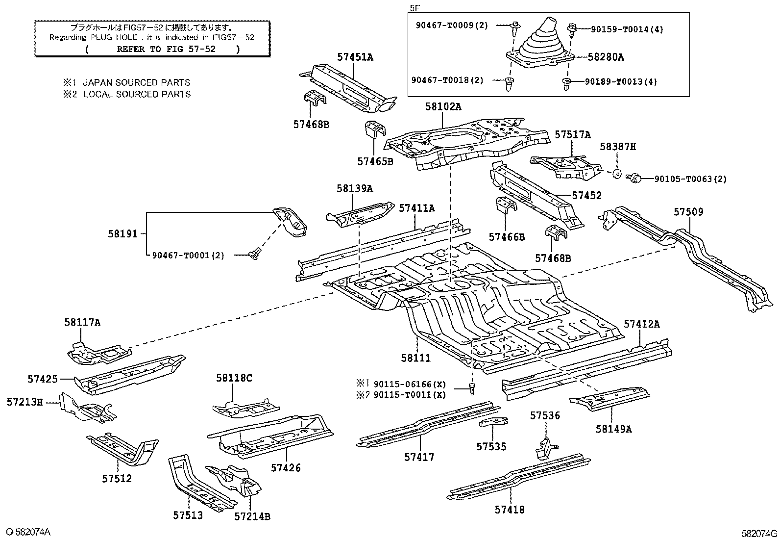 58102-0K040 REINFORCEMENT SUB-ASSY, FRONT FLOOR product image