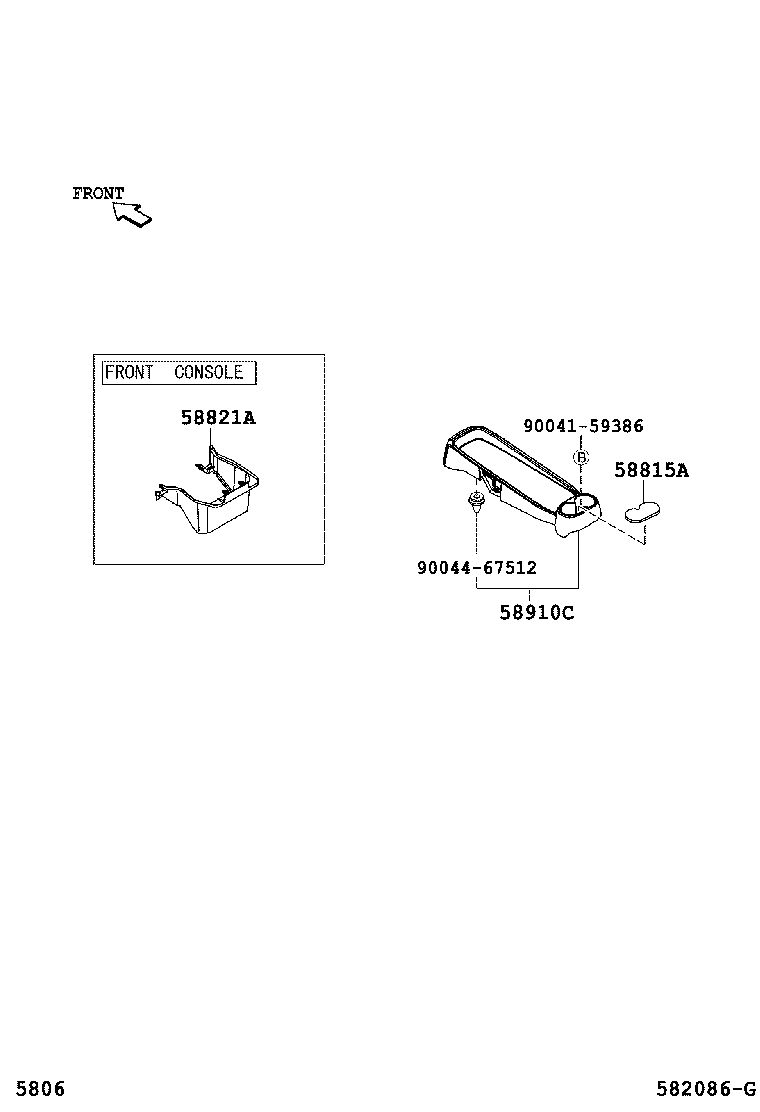58901-B1010-B0 BOX ASSY, CONSOLE, REAR product image