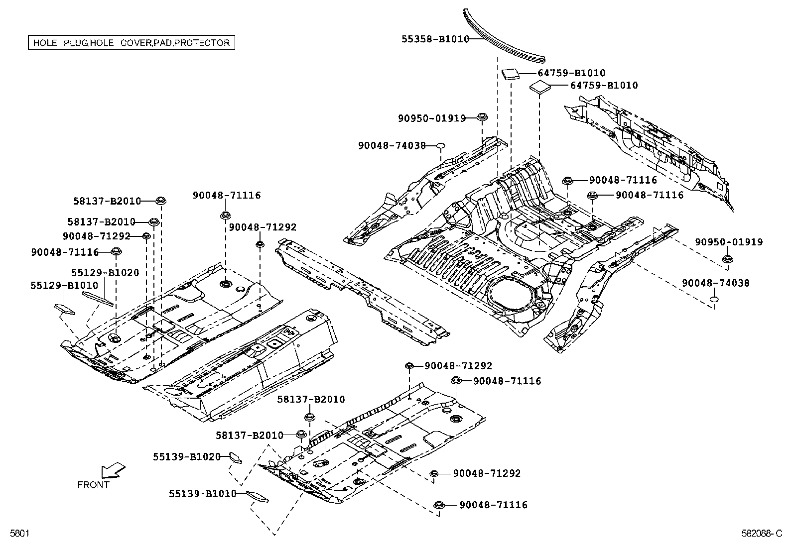 55214-B1011 PAD, DASH PANEL INSULATOR,  NO.2 product image