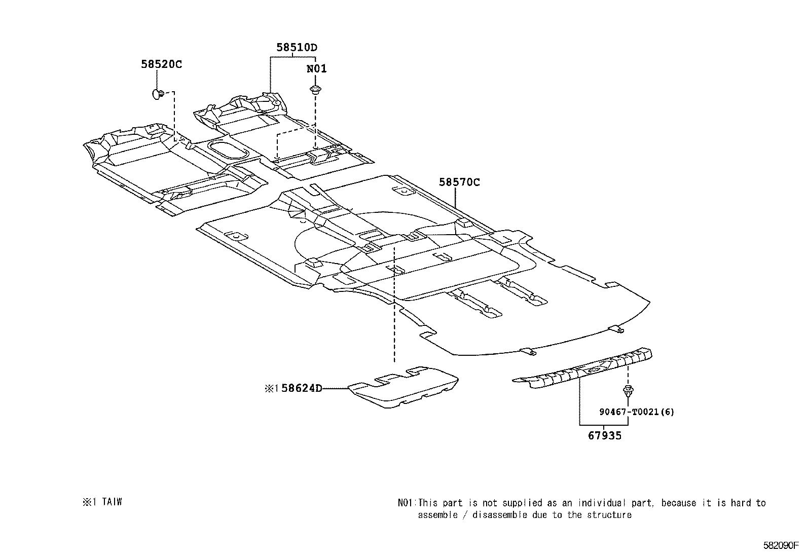 58624-0K010 PAD, CENTER FLOOR SILENCER product image