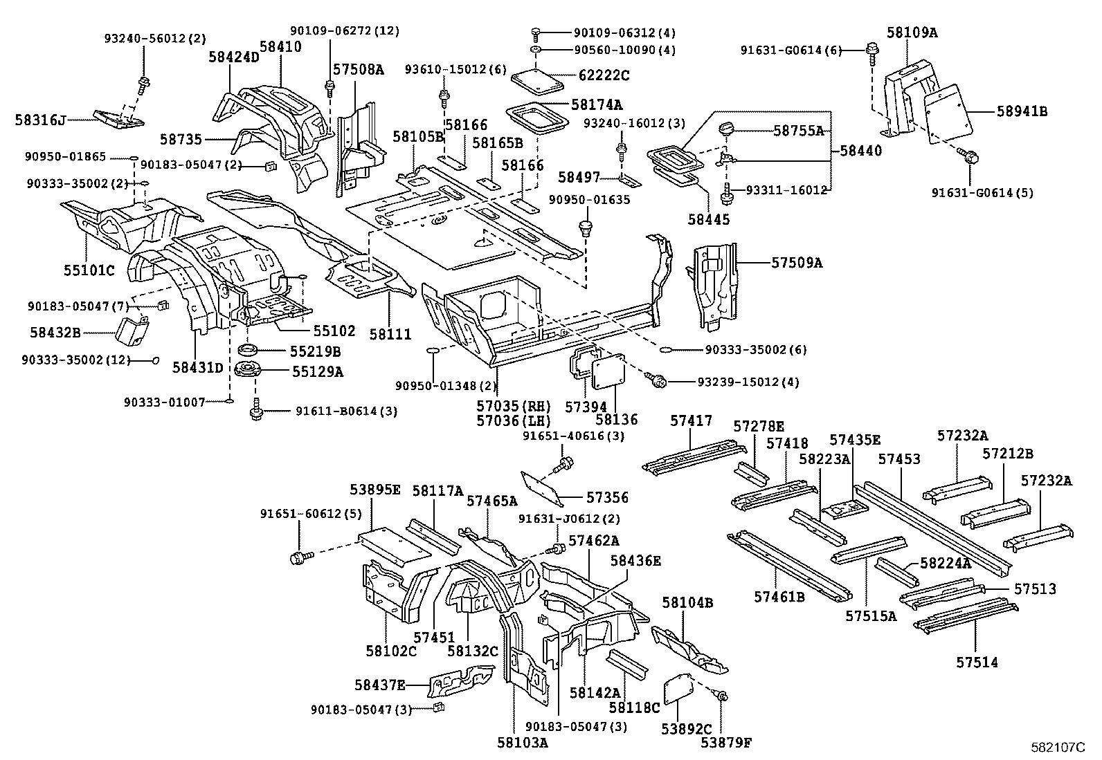 57451-37230 MEMBER, FRONT FLOOR CROSS product image
