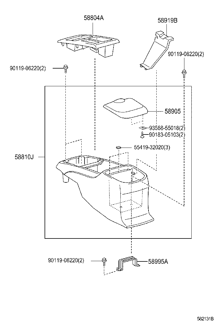 58804-0M030 PANEL SUB-ASSY, CONSOLE, UPPER product image