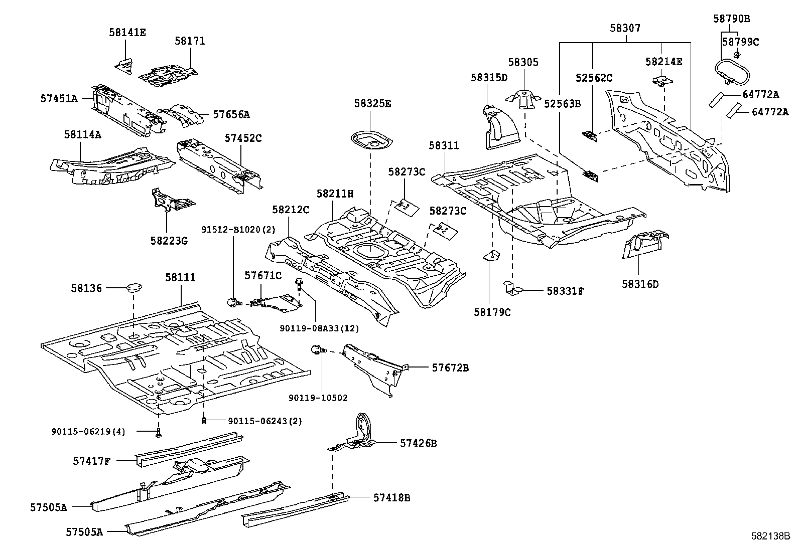 58103-52030 REINFORCEMENT, FRONT FLOOR PANEL product image