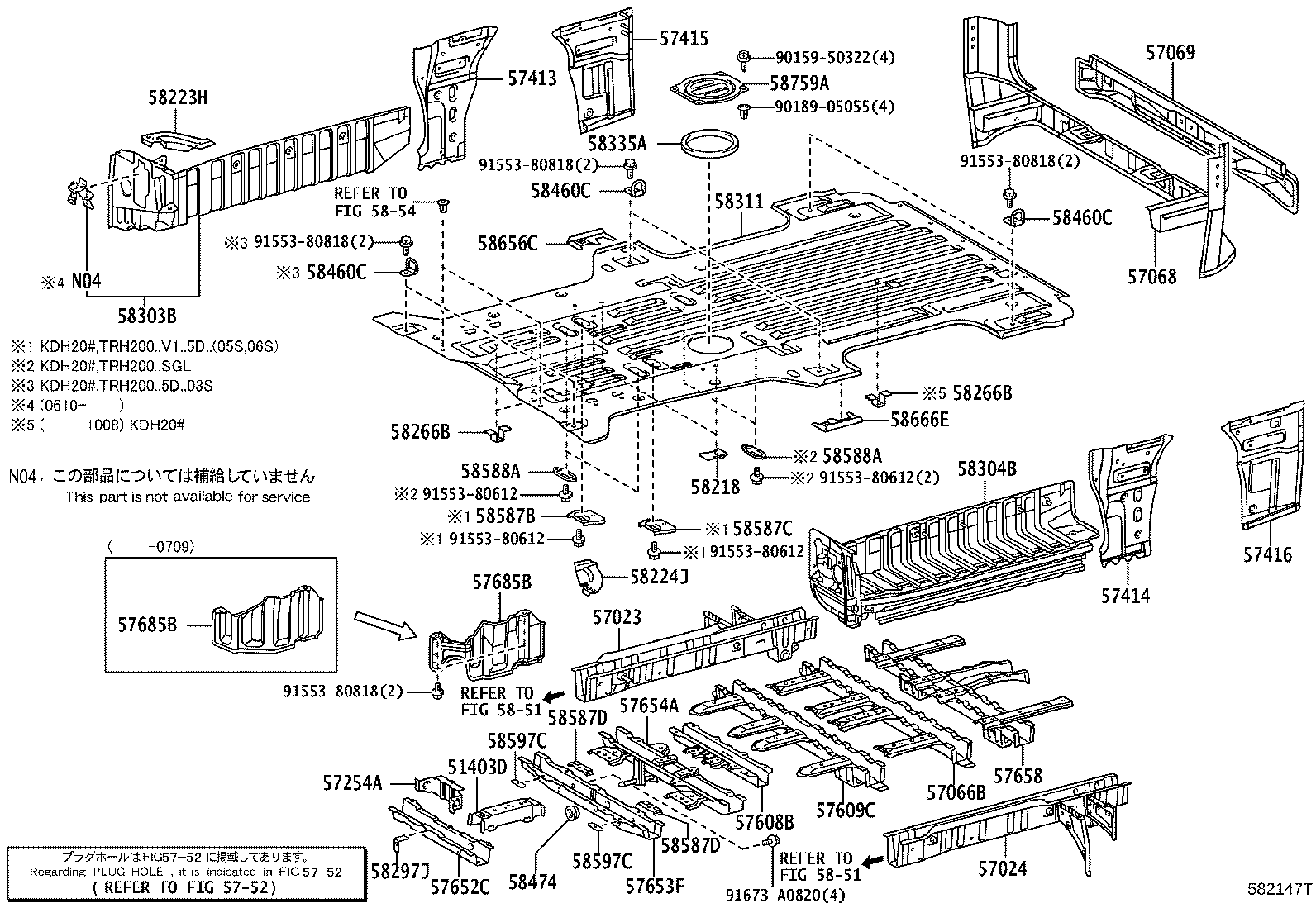 57066-26151 MEMBER SUB-ASSY, REAR FLOOR CROSS, NO.6 product image