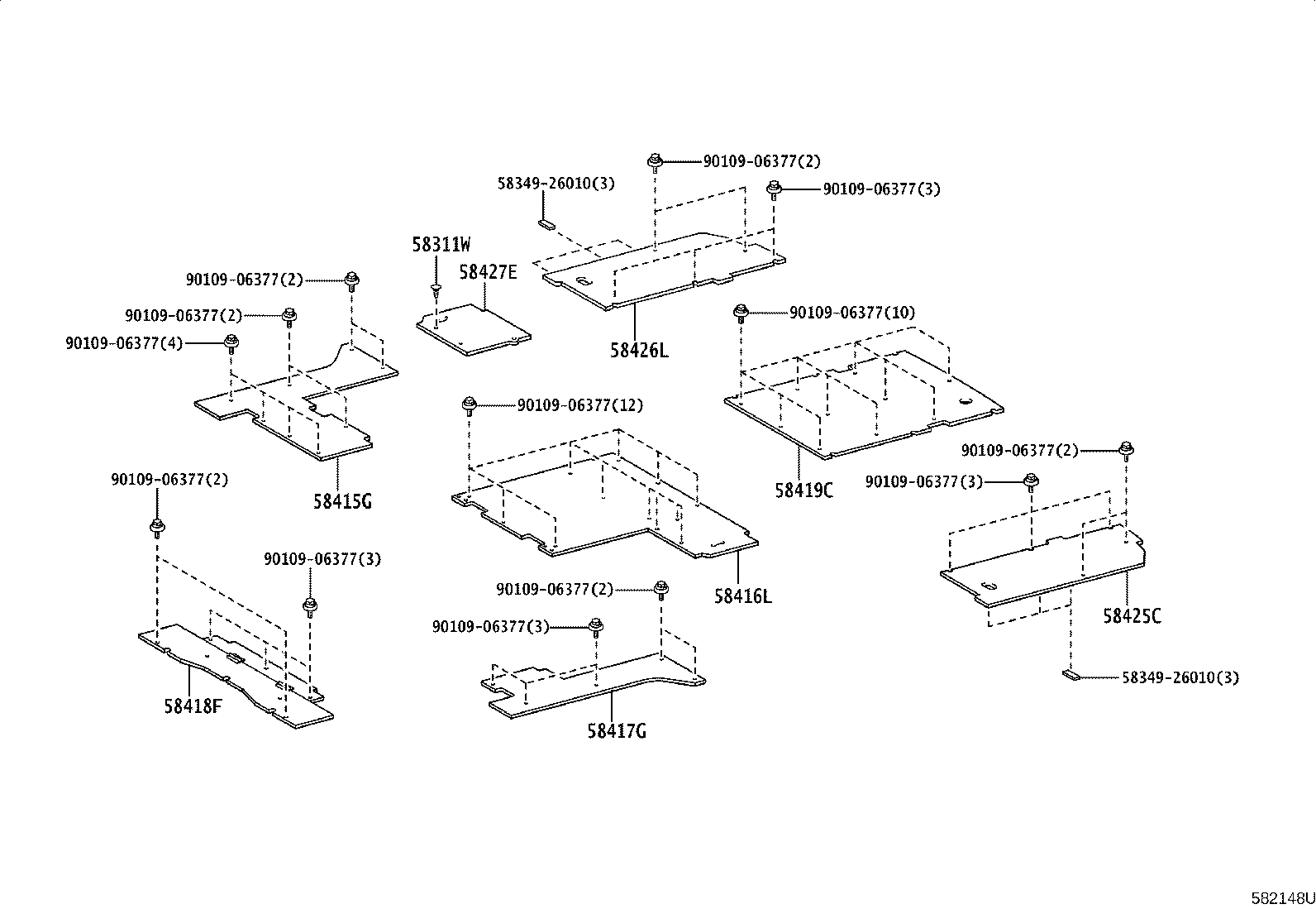 57066-26151 MEMBER SUB-ASSY, REAR FLOOR CROSS, NO.6 product image