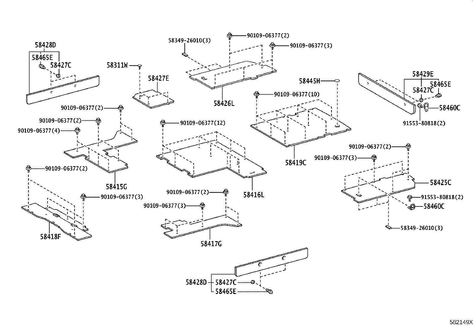 57066-26151 MEMBER SUB-ASSY, REAR FLOOR CROSS, NO.6 product image