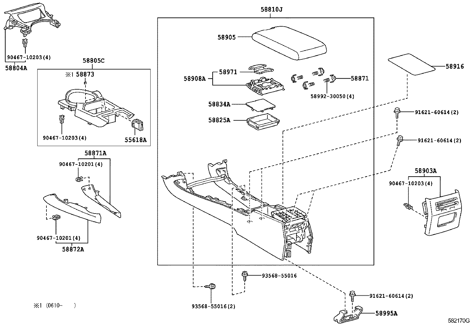 58804-22390 PANEL SUB-ASSY, CONSOLE, UPPER product image