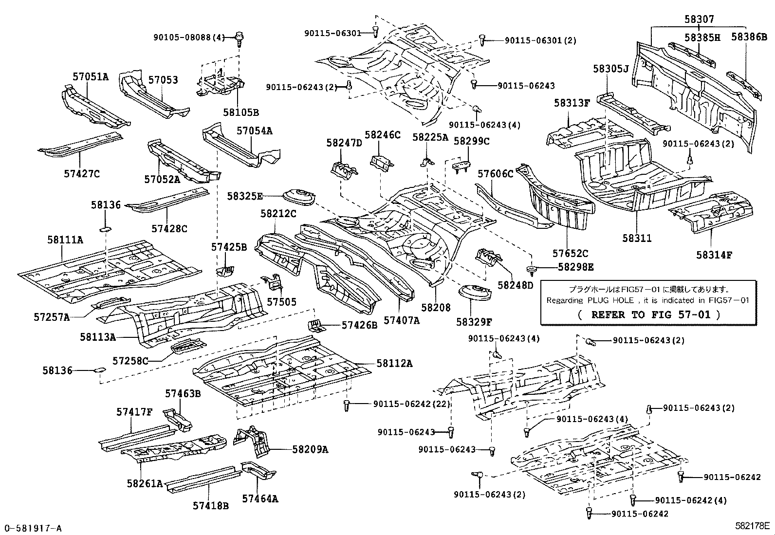 58211-30341 PAN, CENTER FLOOR product image