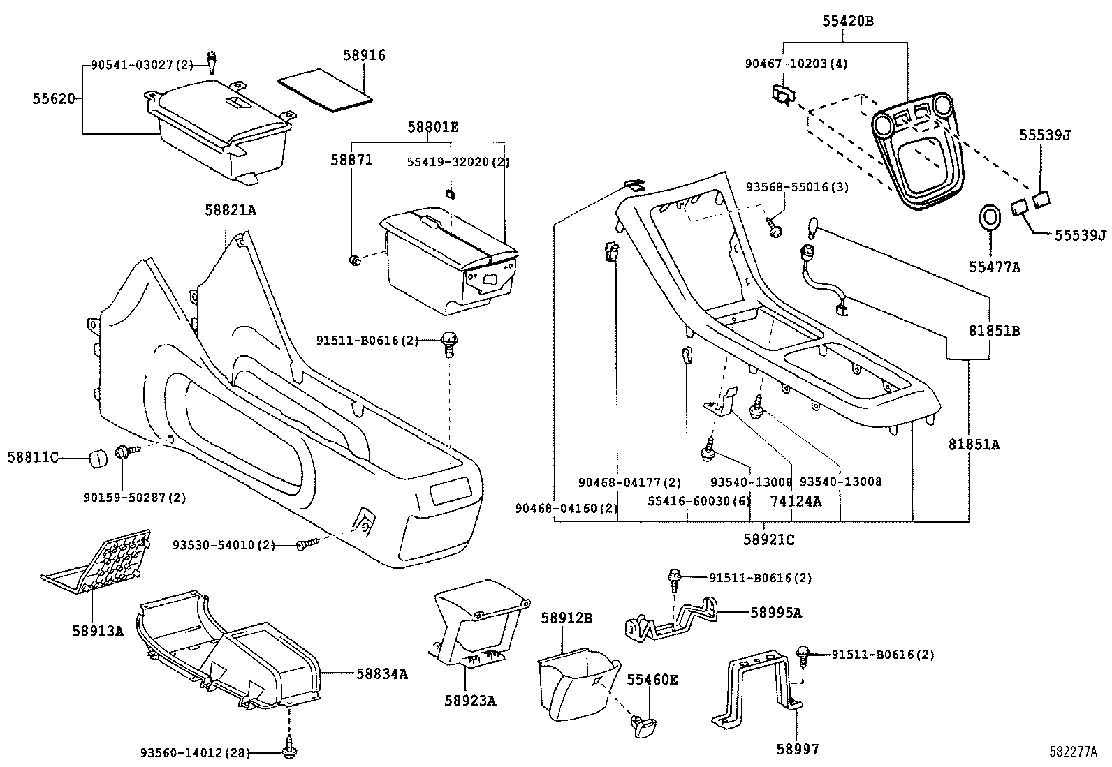 58834-48050-C0 COVER, CONSOLE, LOWER product image