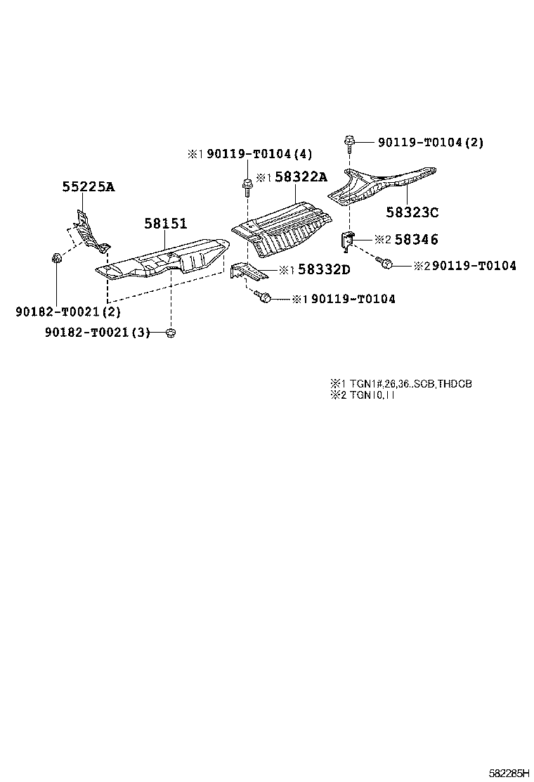 58321-0K010 INSULATOR, REAR FLOOR HEAT, NO.1 product image