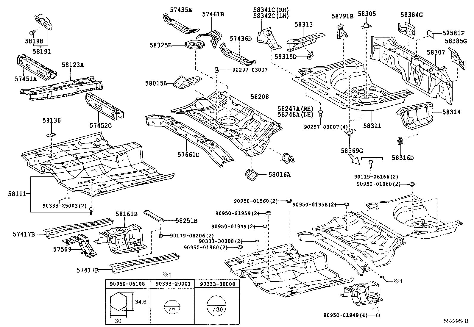 57451-12231 MEMBER, FRONT FLOOR CROSS, RH product image