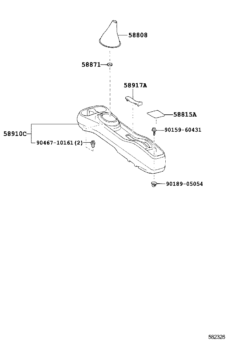 58910-52070-B0 BOX ASSY, CONSOLE, REAR product image