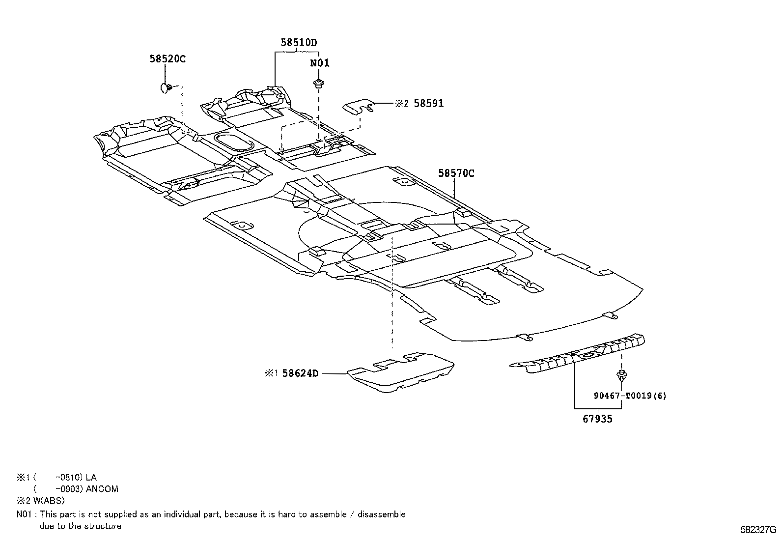 58624-0K020 PAD, CENTER FLOOR SILENCER product image