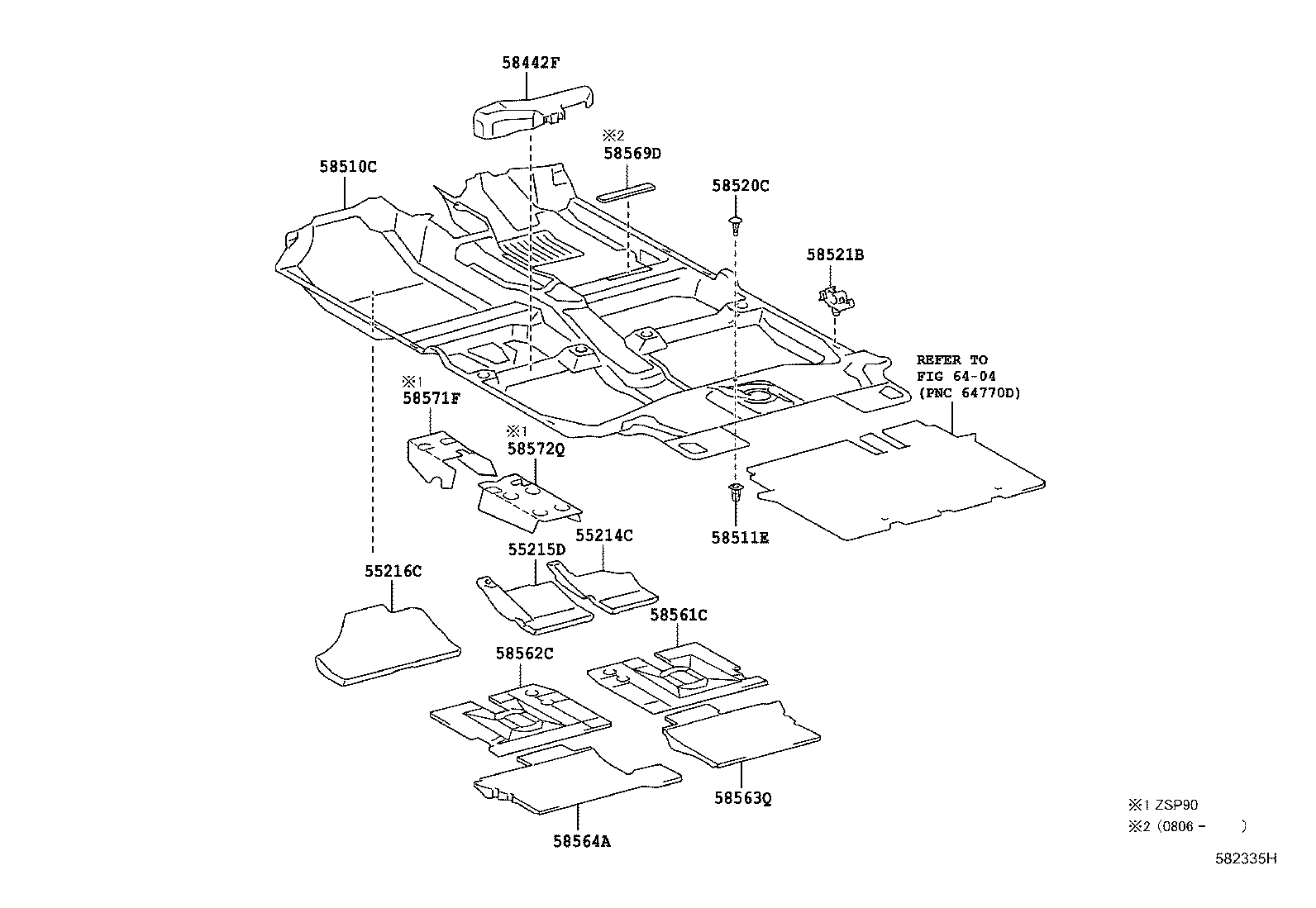 55216-52010 PAD, DASH PANEL INSULATOR, NO.4 product image