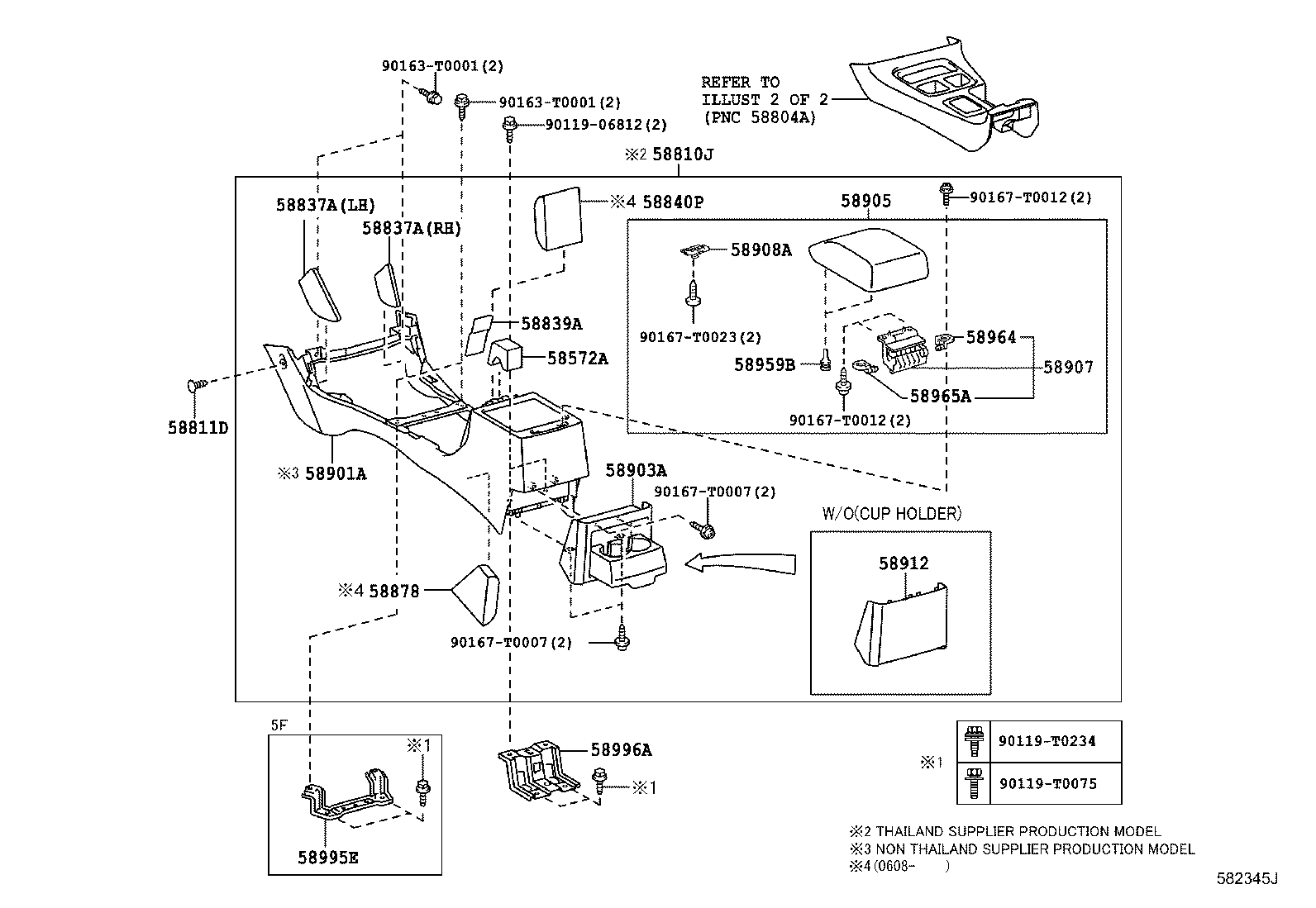 58837-0K020 PAD, CONSOLE BOX SILENCER, NO.2 product image