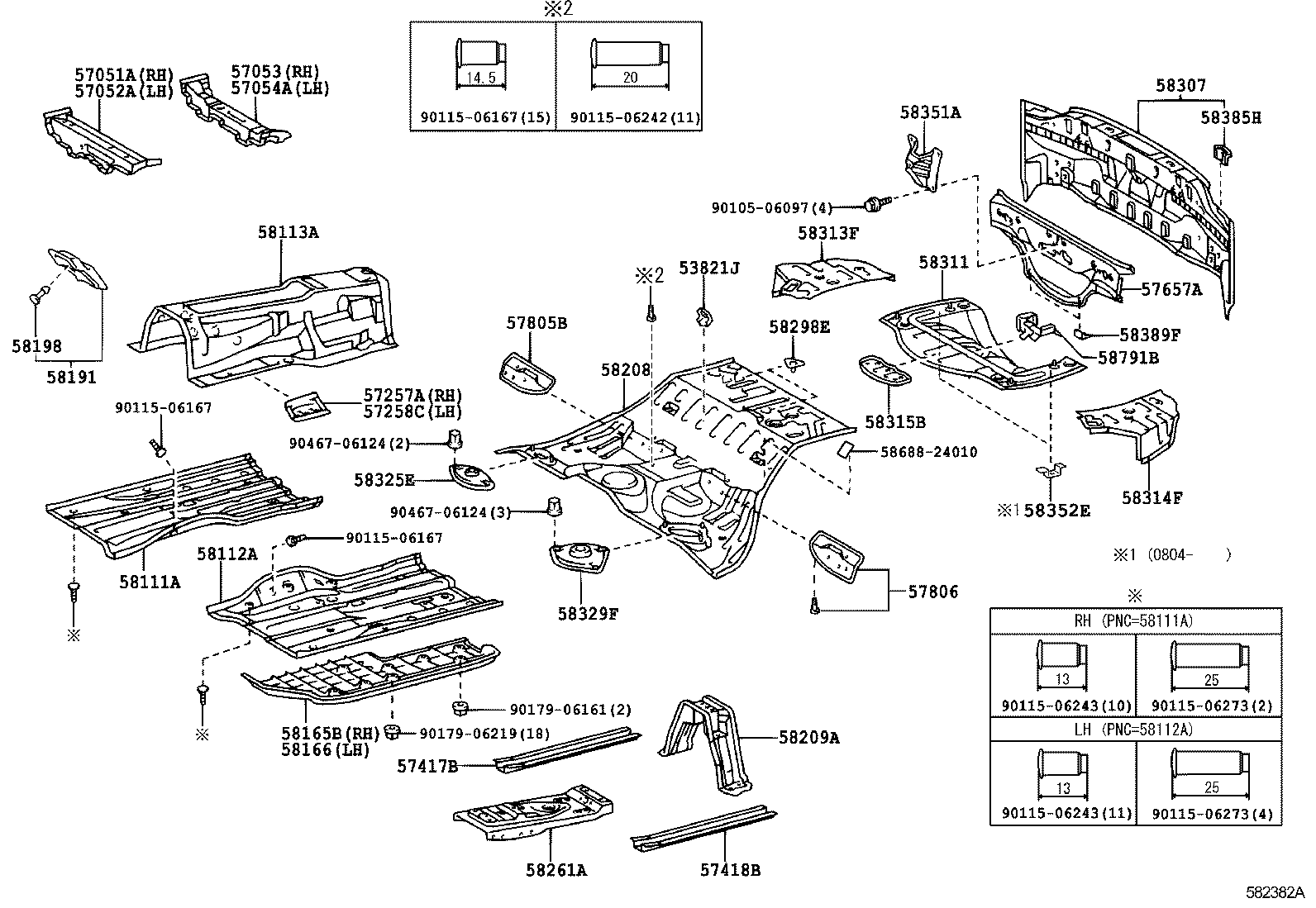 57053-24010 REINFORCEMENT SUB-ASSY, FRONT FLOOR CROSS MEMBER, RH product image