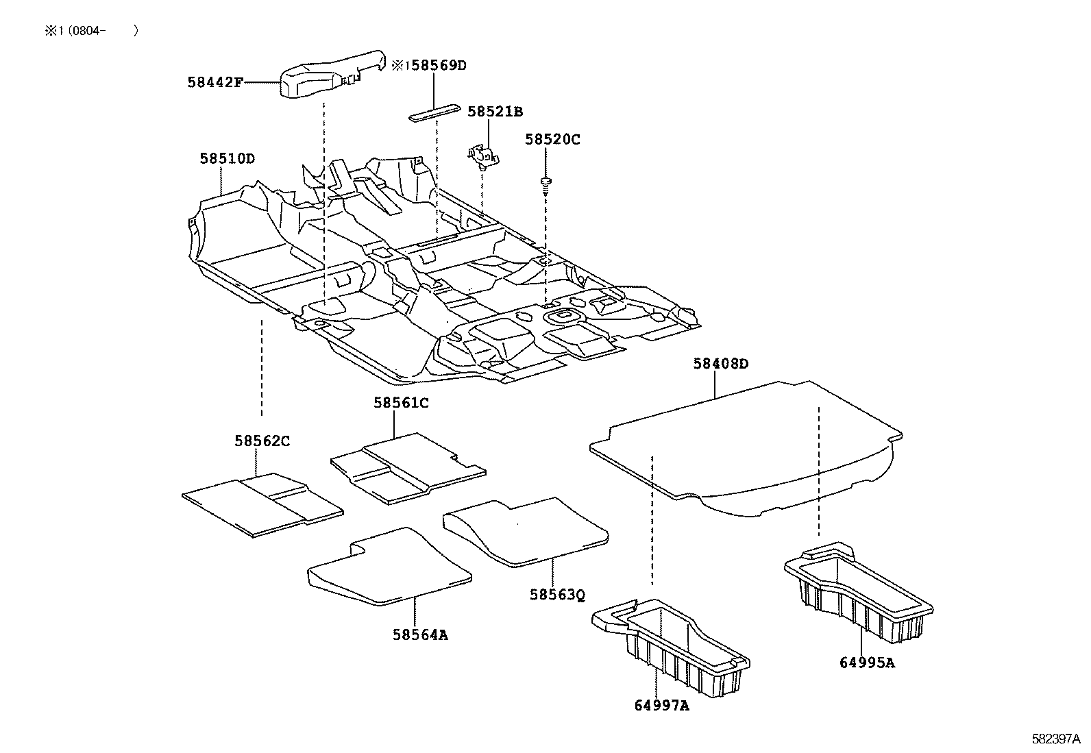 58570-52260 CARPET ASSY, REAR FLOOR product image