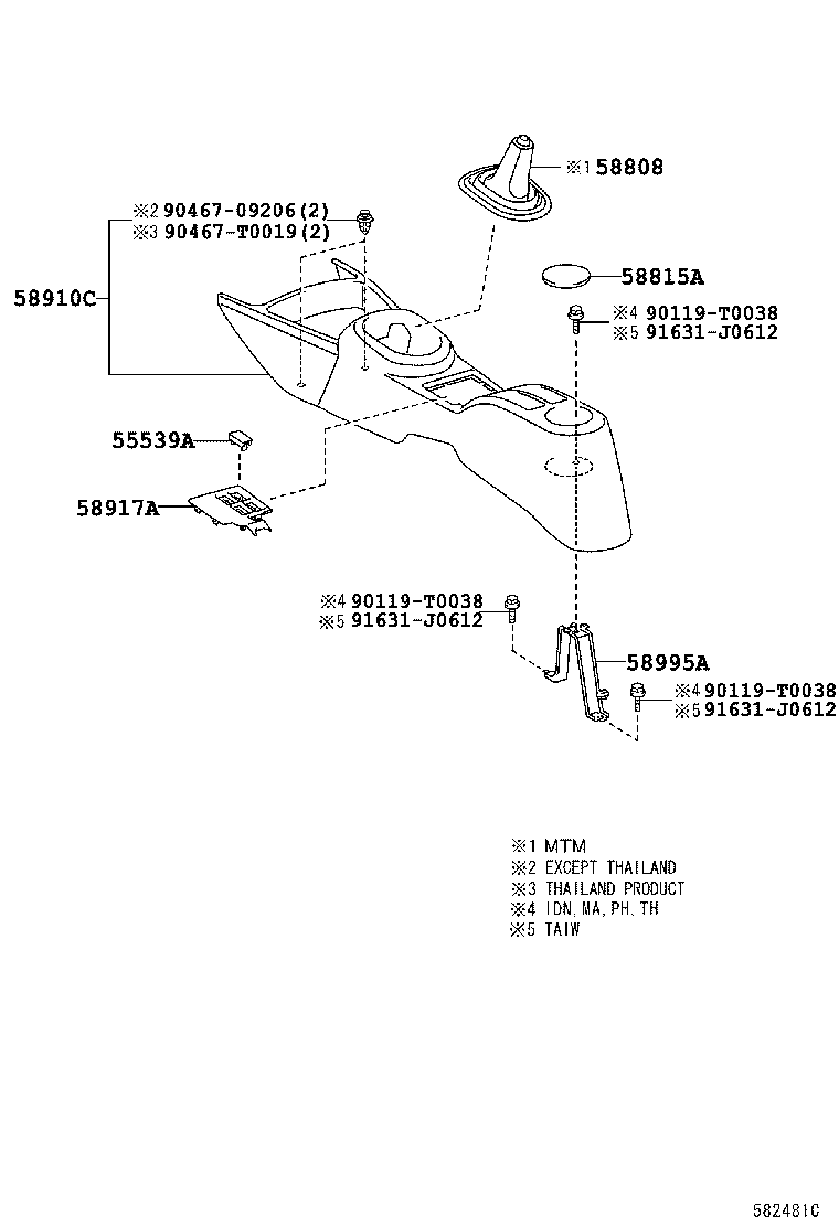 58995-0D040 BRACKET, CONSOLE BOX MOUNTING, NO.1 product image