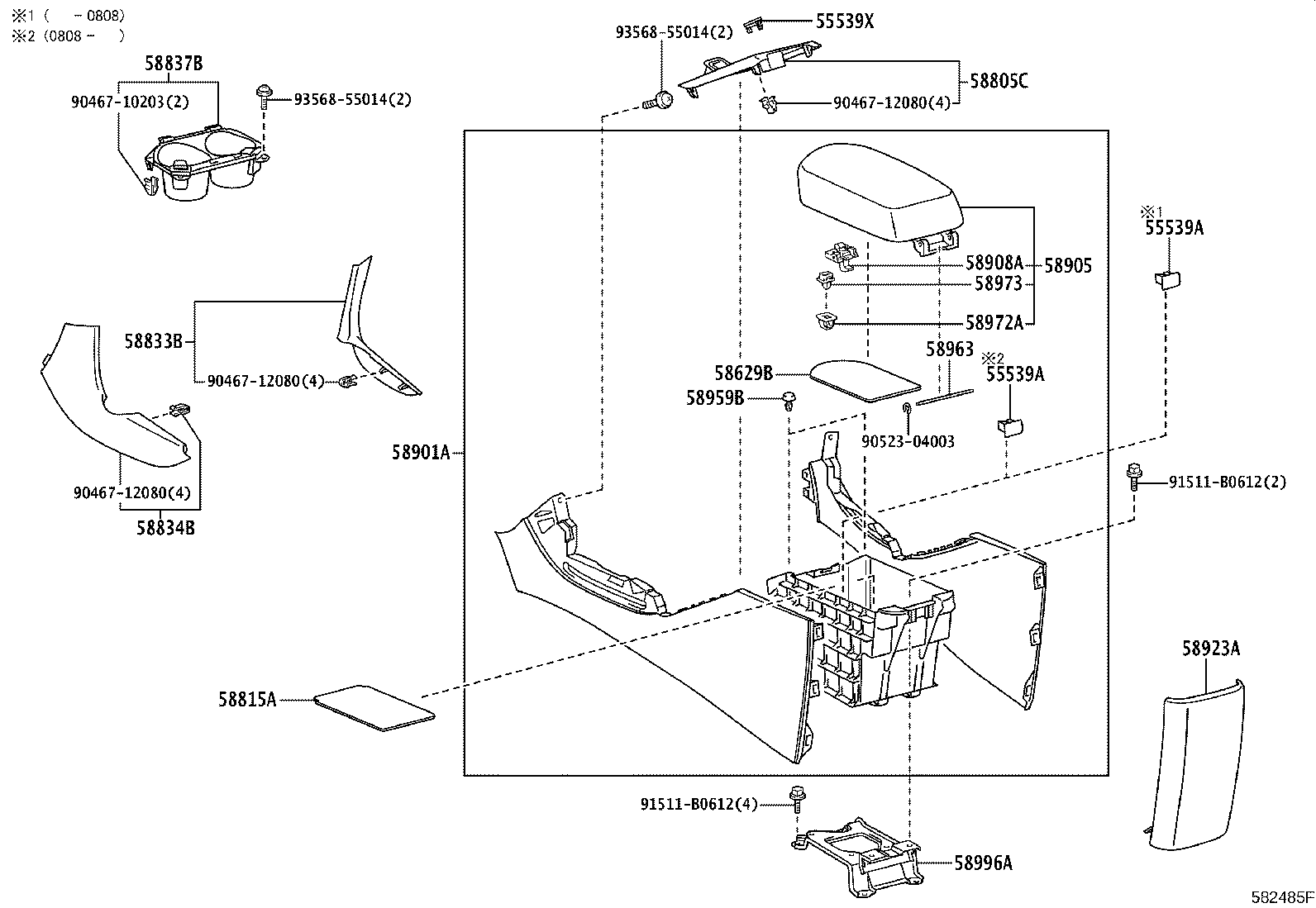 58901-42130-B1 BOX SUB-ASSY, CONSOLE, REAR product image