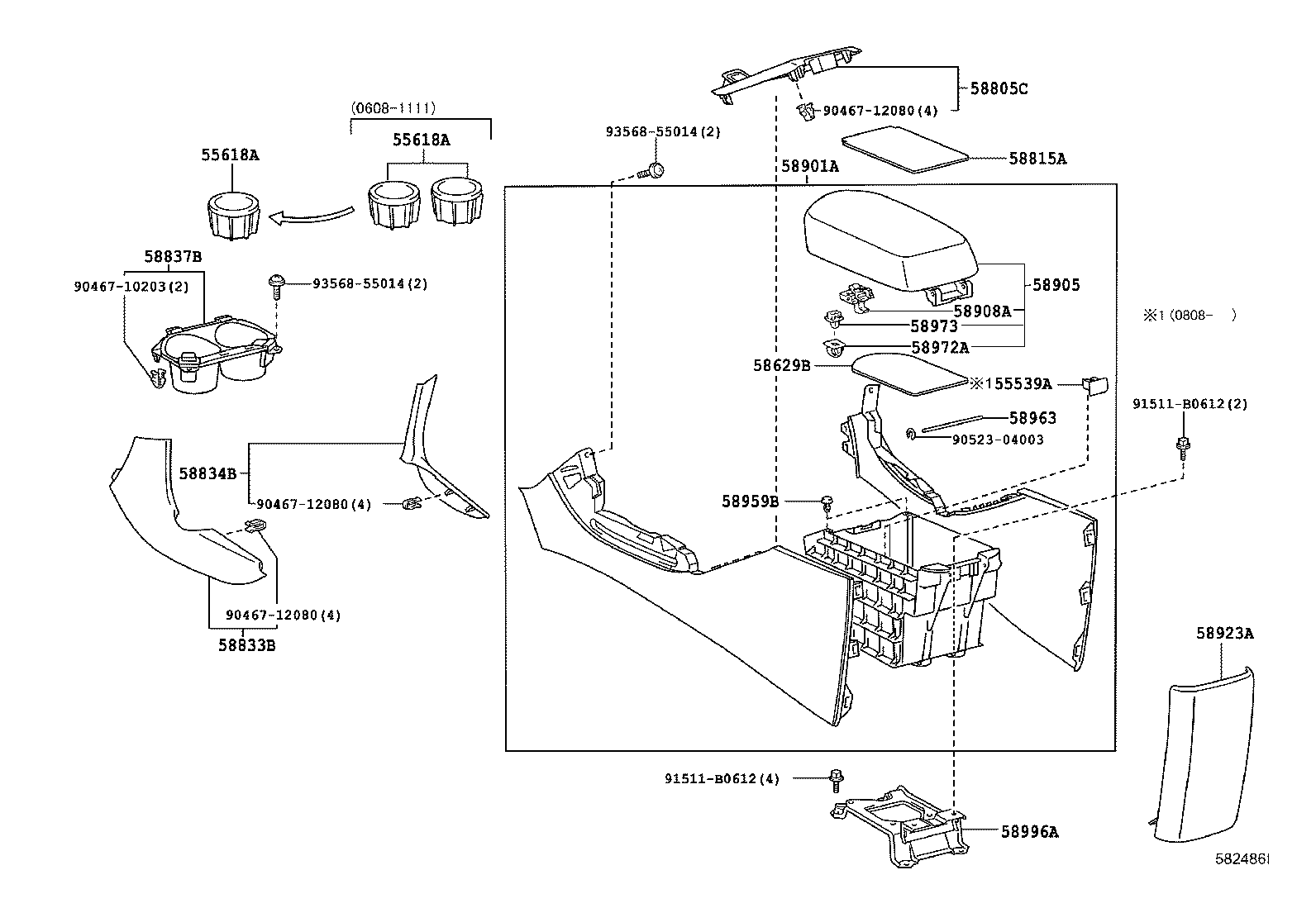 Toyota 58629-42010 MAT, CENTER CONSOLE