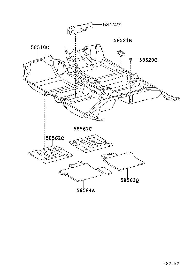 58563-52150 SILENCER, FRONT FLOOR, NO.3 product image