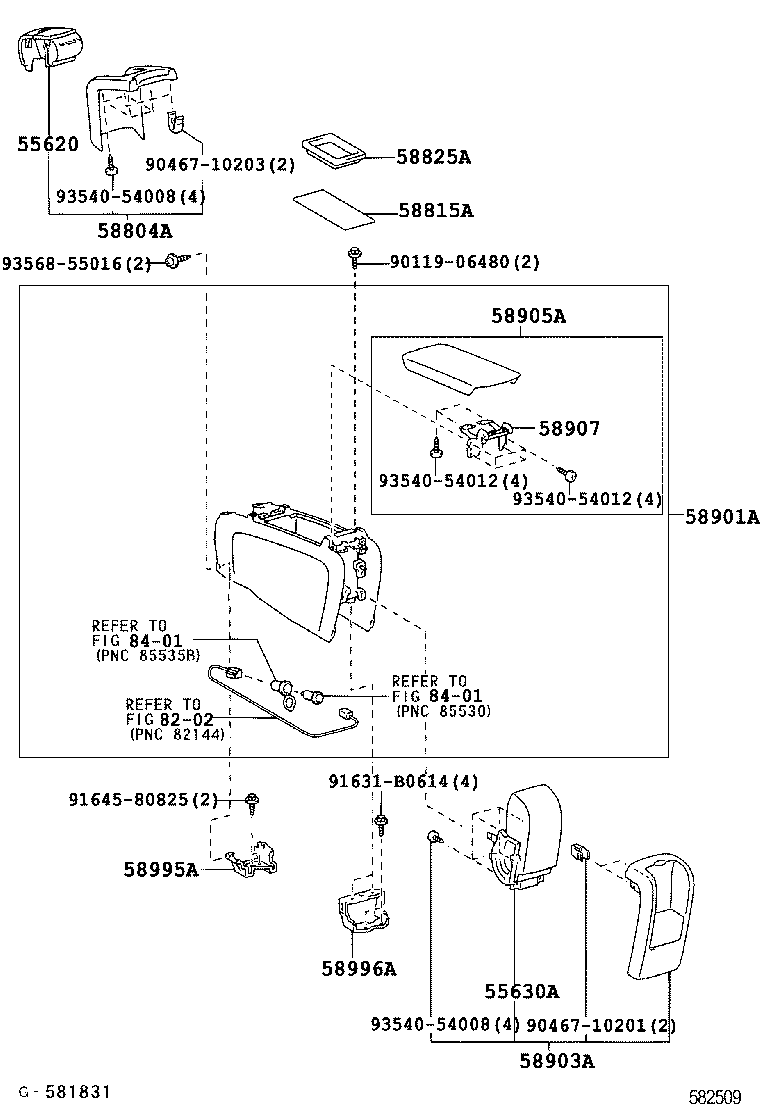 58901-47080-B0 BOX SUB-ASSY, CONSOLE, REAR product image
