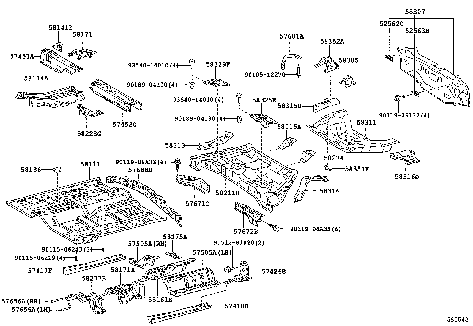 58103-52030 REINFORCEMENT, FRONT FLOOR PANEL product image