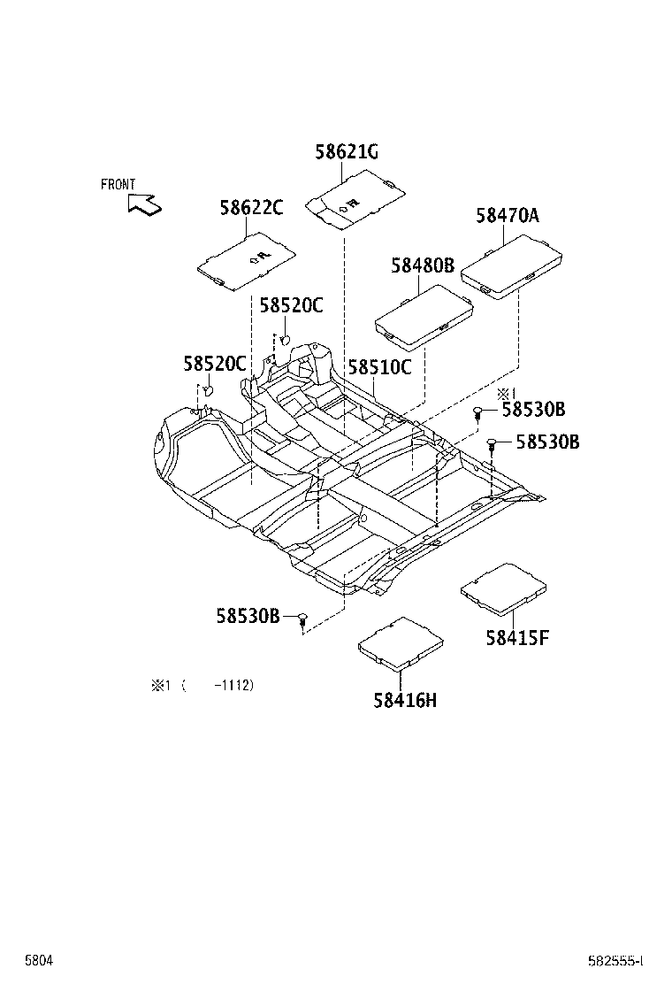 58417-B1010 BOARD ASSY, REAR FLOOR, NO.1 product image