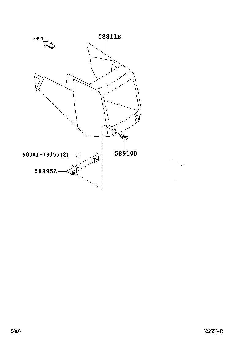 58995-B1010 BRACKET, CONSOLE BOX MOUNTING, NO.1 product image