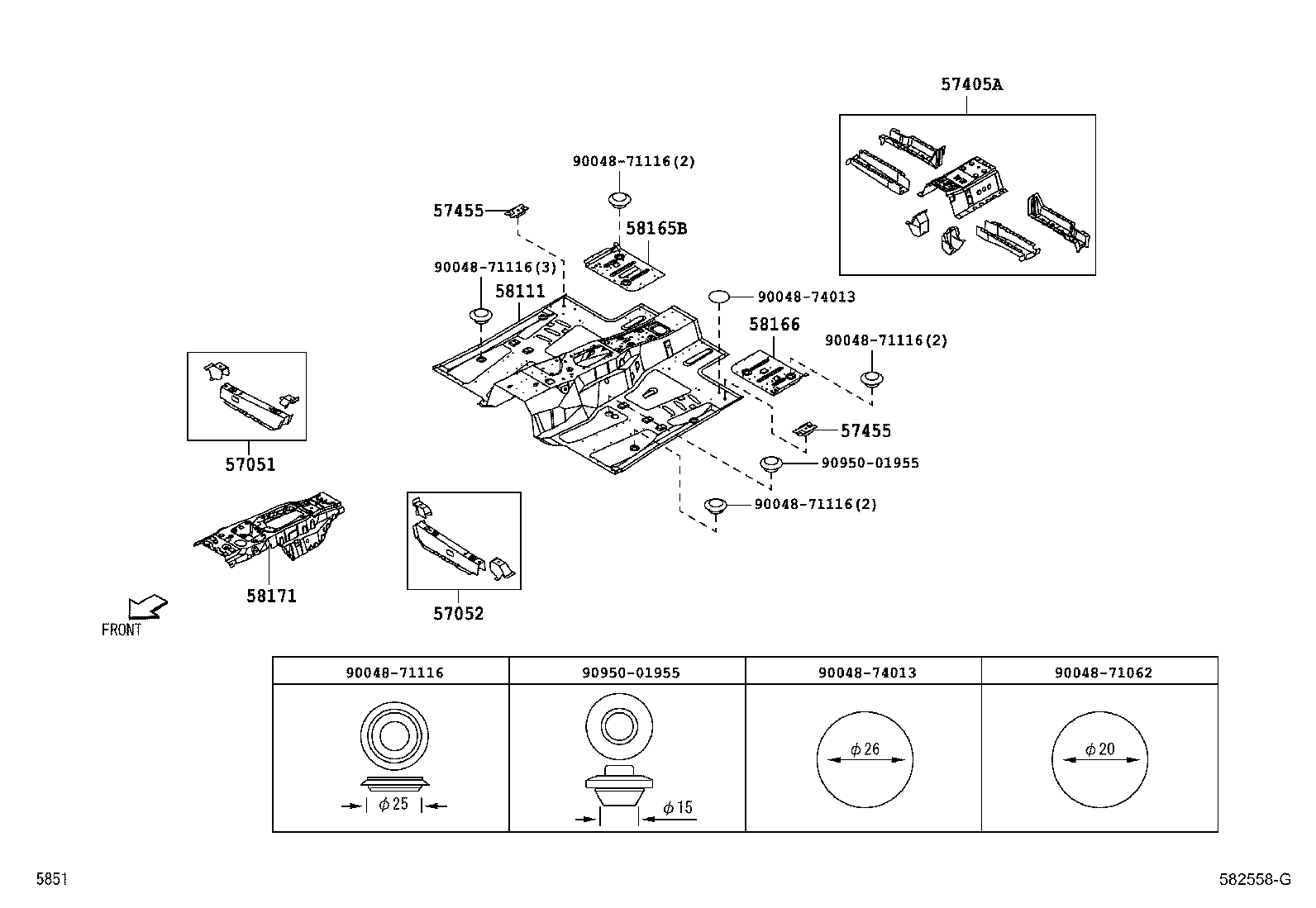 57401-B4020 MEMBER SUB-ASSY, FLOOR SIDE, INNER RH product image