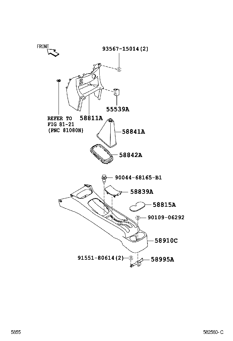 58821-B4010 PANEL, CONSOLE, UPPER product image