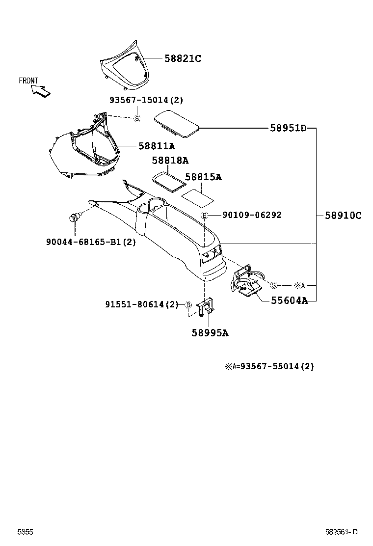 58821-B4010 PANEL, CONSOLE, UPPER product image