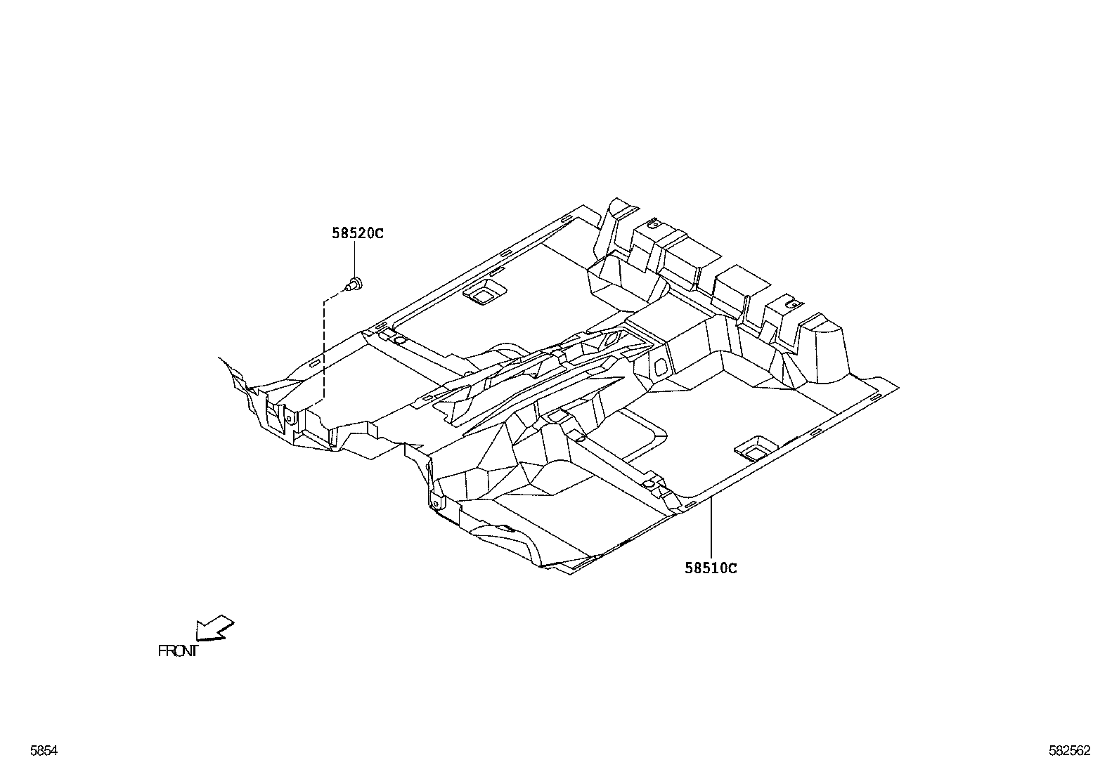 64716-B4010-B0 PLATE, REAR FLOOR MAT SUPPORT, REAR product image