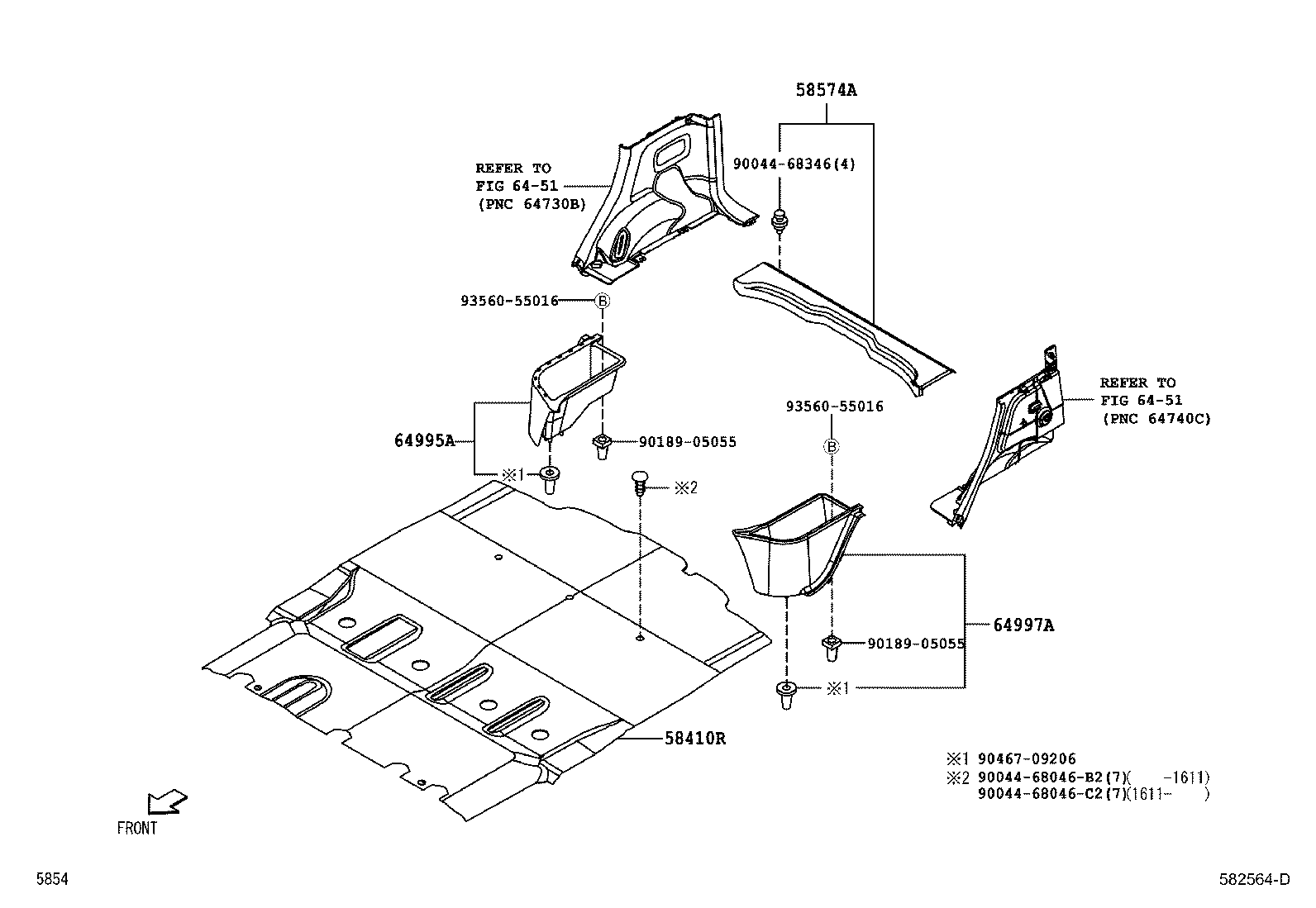 64716-B4010-B0 PLATE, REAR FLOOR MAT SUPPORT, REAR product image