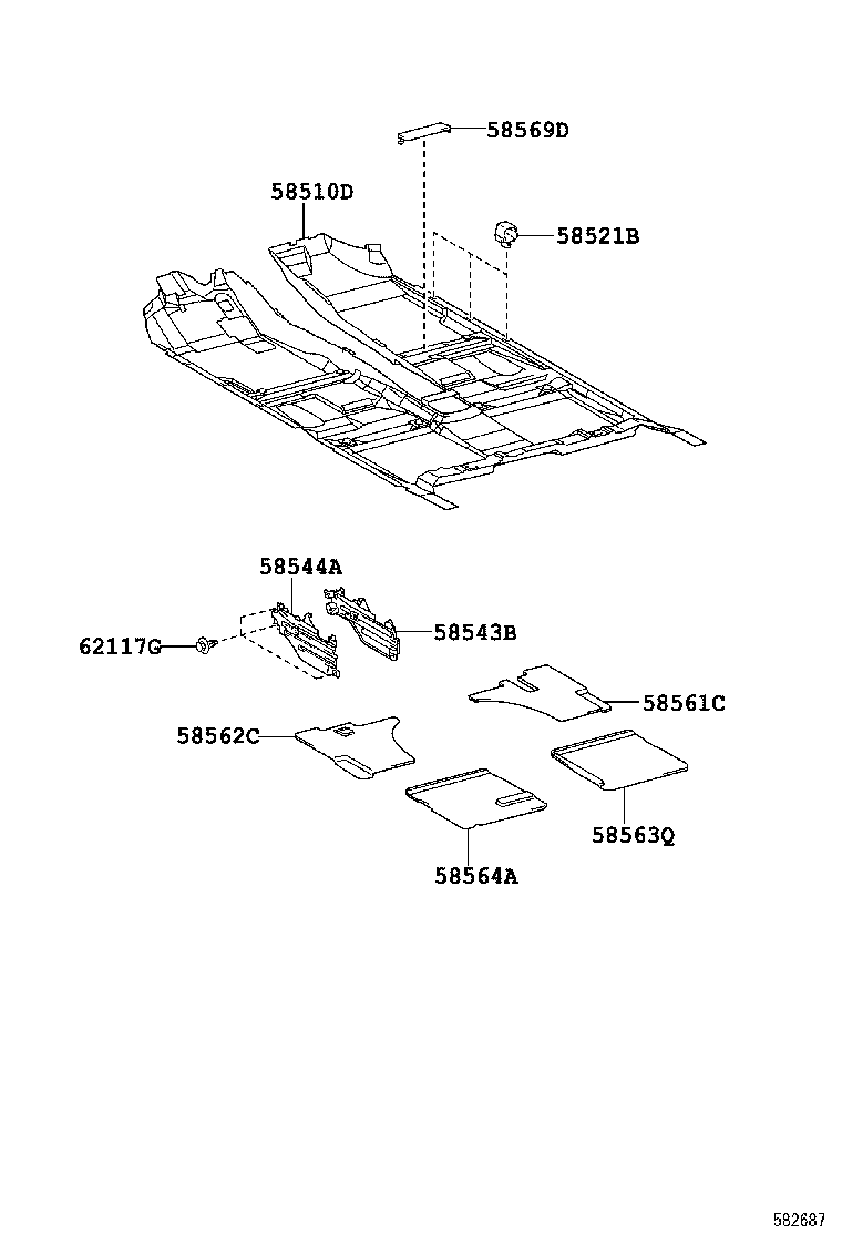 58561-06080 SILENCER, FRONT FLOOR, NO.1 product image