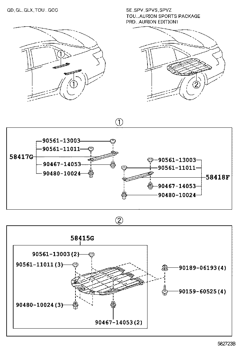 58015-06100 REINFORCE SUB-ASSY, BELT ANCHOR, NO.3 RH product image