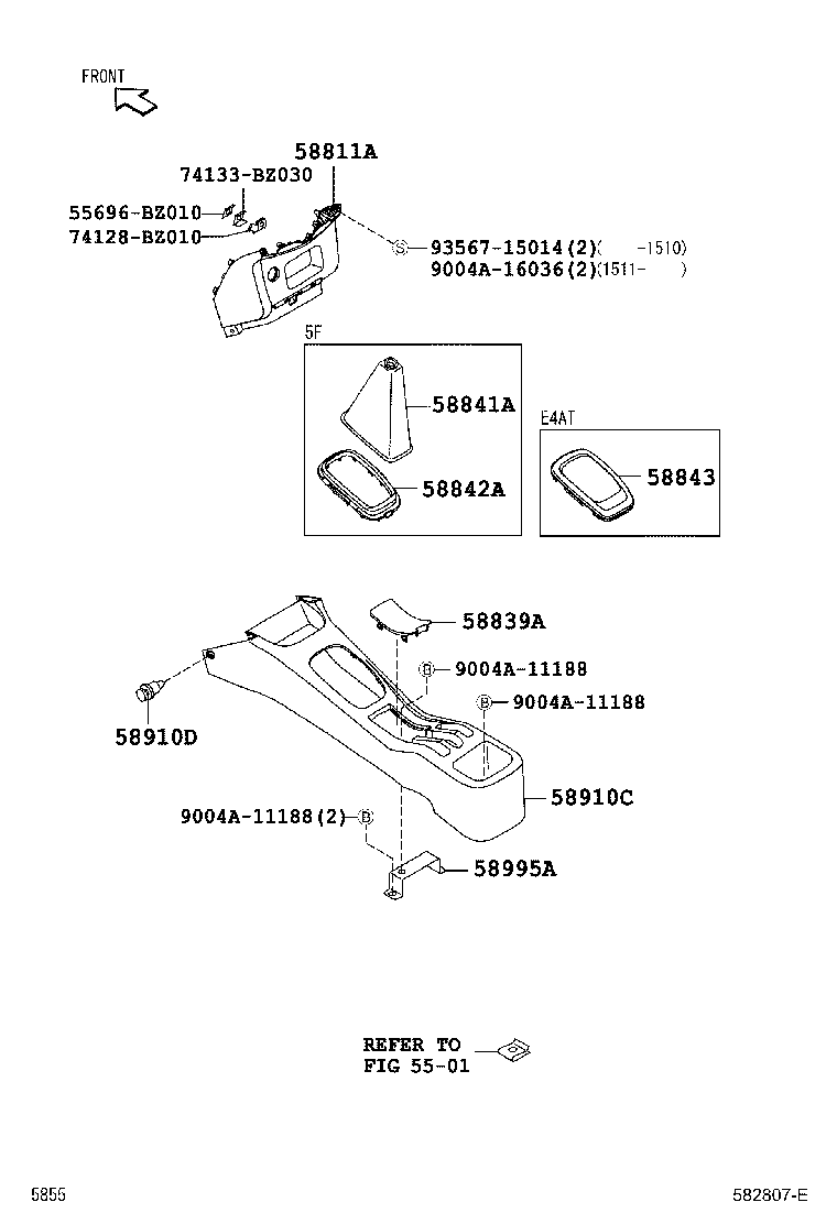 58910-BZ030-B0 BOX ASSY, CONSOLE, REAR product image
