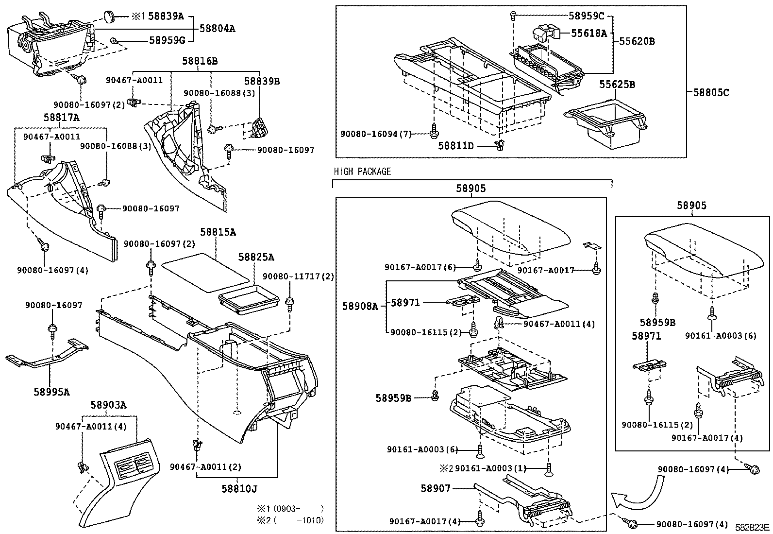 Toyota 58905-06221-E0 DOOR SUB-ASSY, CONSOLE COMPARTMENT