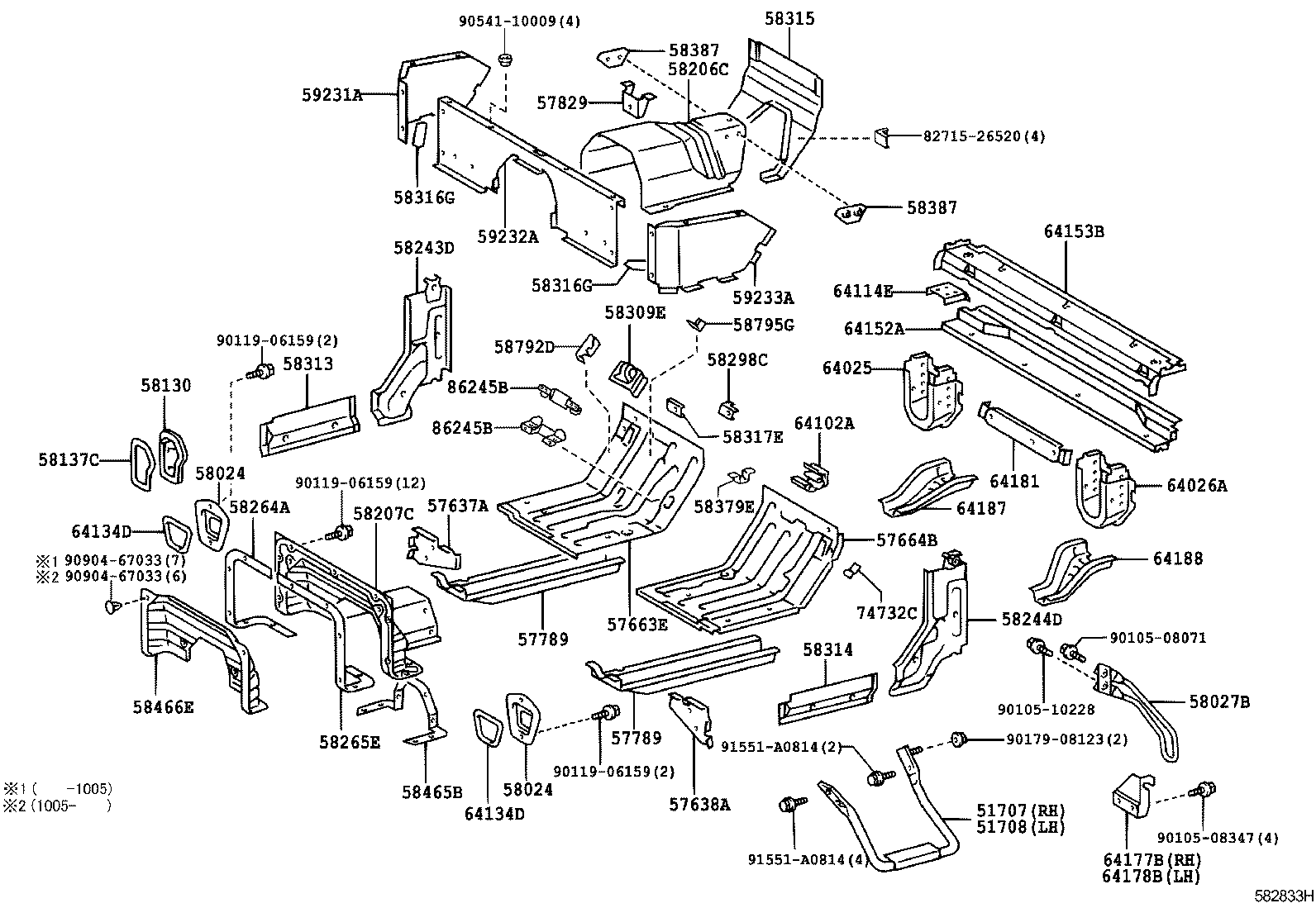 64025-37131 BRACKET SUB-ASSY, REAR MOUNTING, RH product image