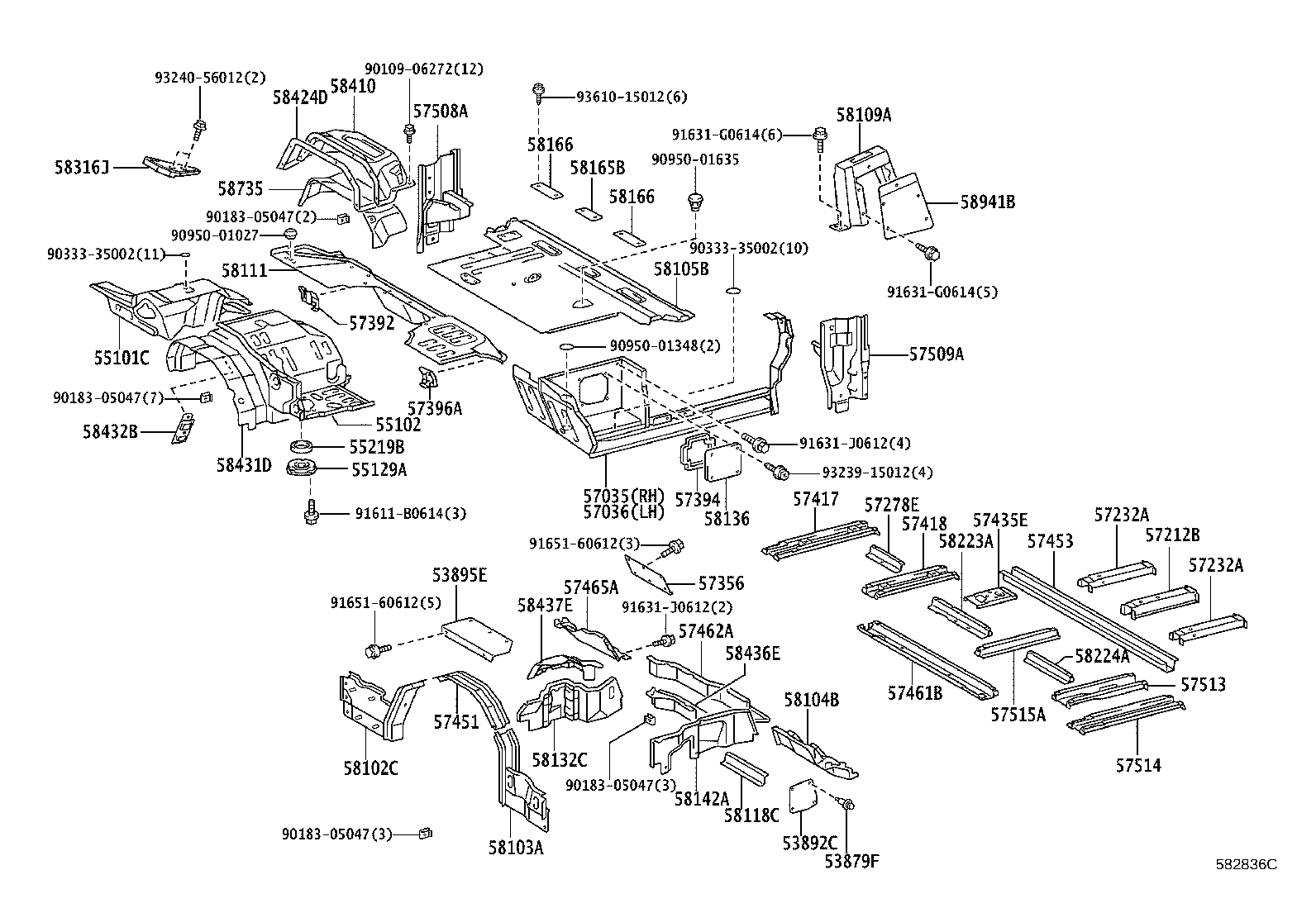 57451-37230 MEMBER, FRONT FLOOR CROSS product image