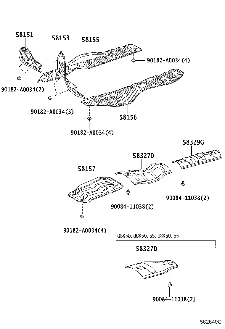 Toyota 58327-0C080 INSULATOR, MAIN MUFFLER HEAT, UPPER
