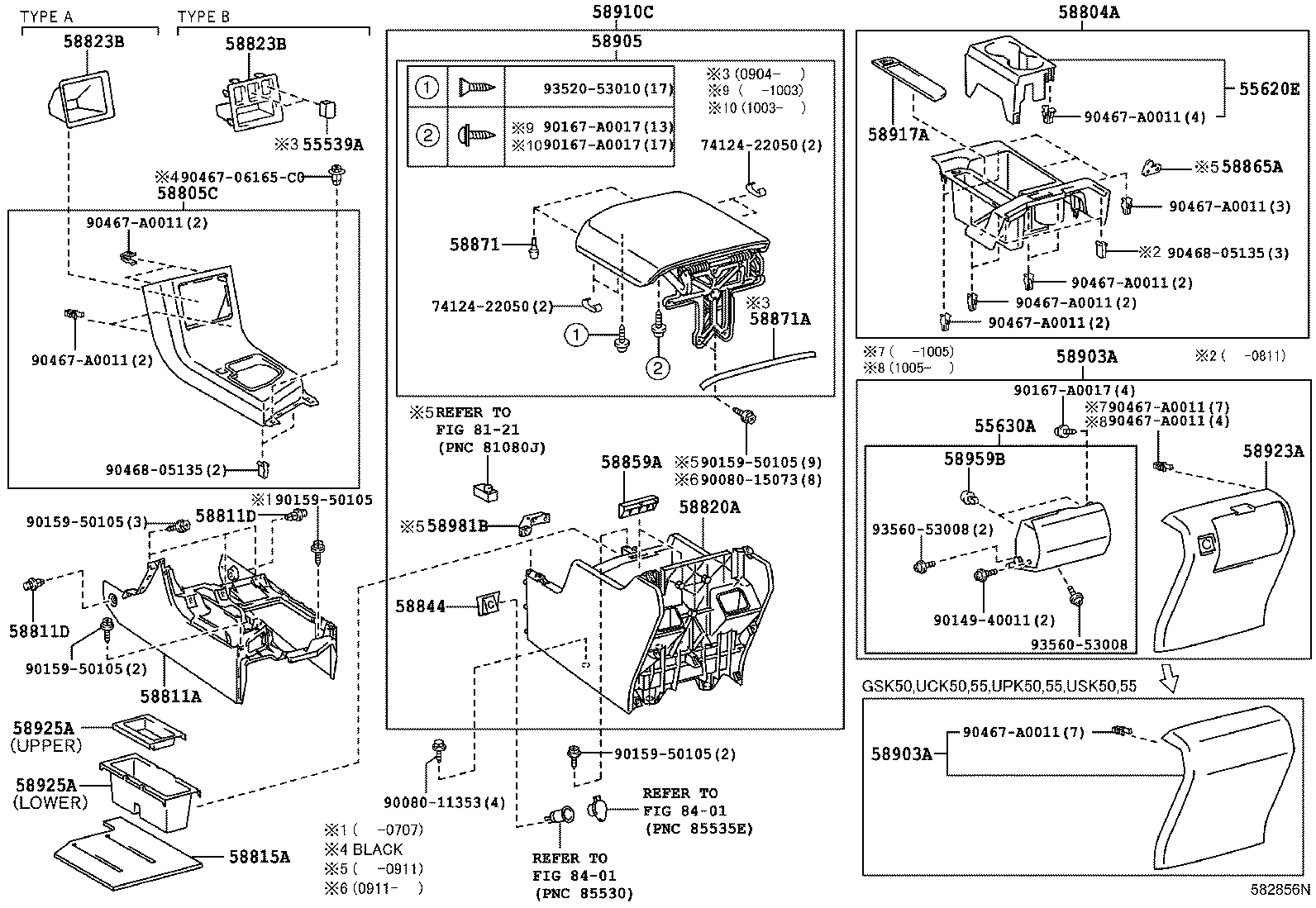 Toyota 58804-0C080-E0 PANEL SUB-ASSY, CONSOLE, UPPER