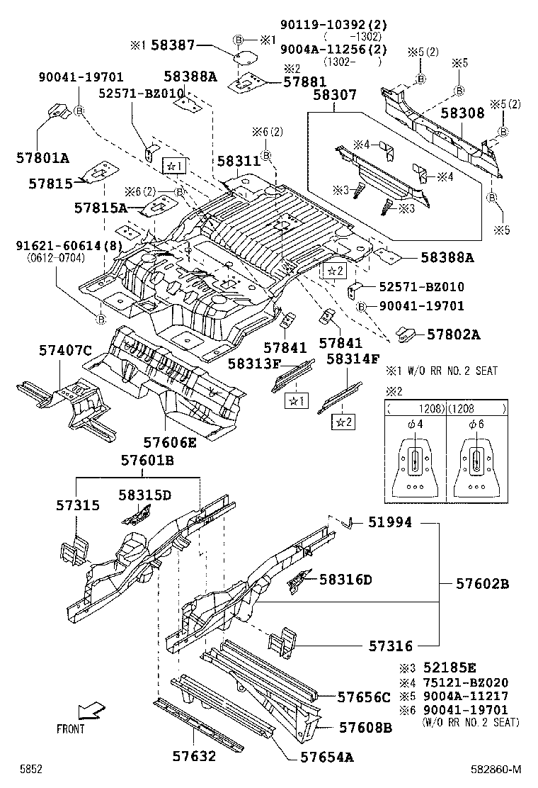 57787-BZ010 REINFORCEMENT SUB-ASSY, REAR FLOOR SIDE MEMBER, RH product image